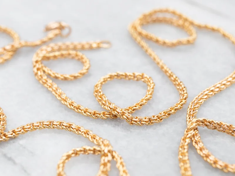 Heliodor necklaces-Woven 18-Karat Yellow Gold Chain Necklace with Spring Ring Clasp