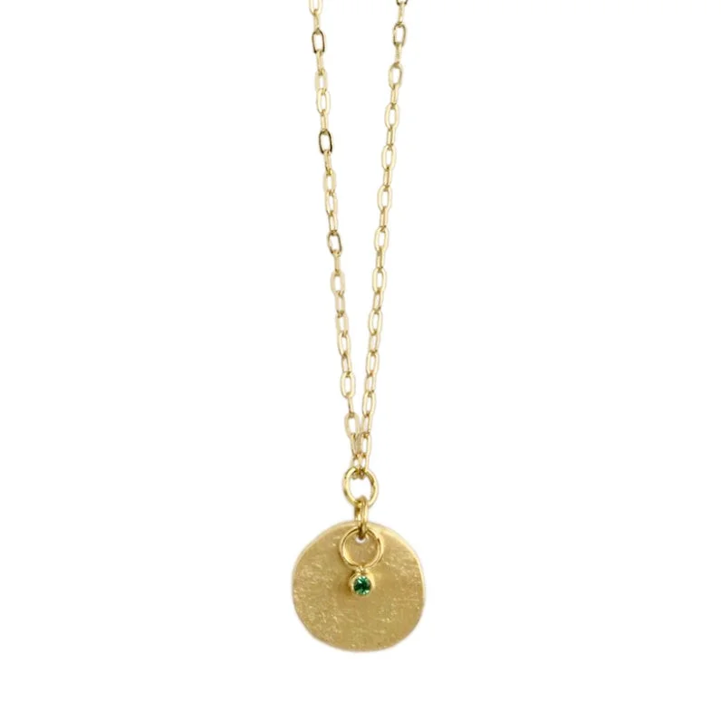 Slanted bar necklaces-Mini Astrid Emerald Necklace