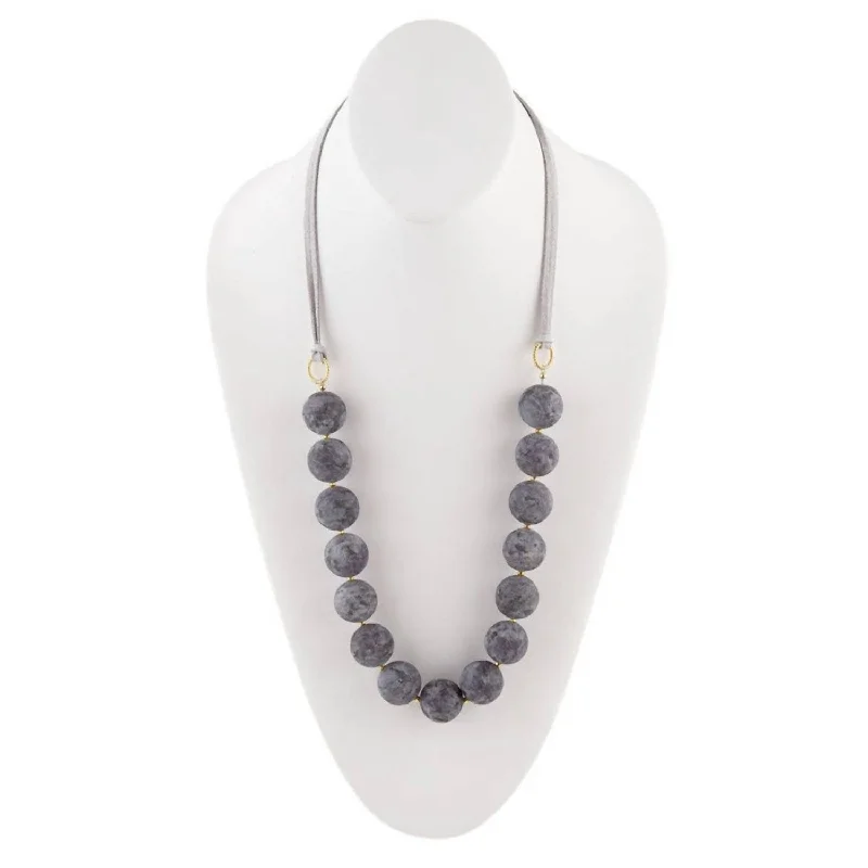 Retro jazz necklaces-Women's Deeply Divine Necklace In Grey