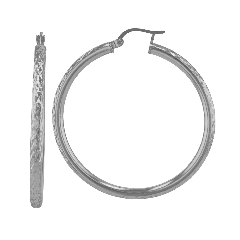 Tourmaline stud earrings-Sterling Silver Hoop Earrings