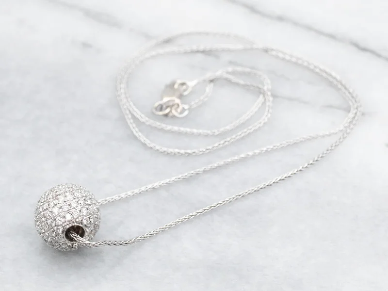 Stretchy cord necklaces-Diamond Encrusted Beaded Ball Necklace