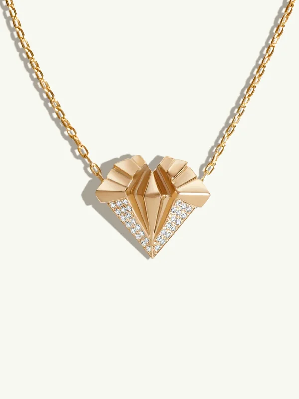 Fine thread necklaces-Alexandria Pendant Necklace With Brilliant Pavé-Set Diamonds In 18K Yellow Gold, 25mm