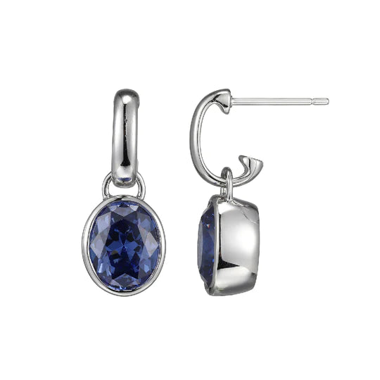 Soft bead earrings-SS Earrings with Tanzanite Crystal