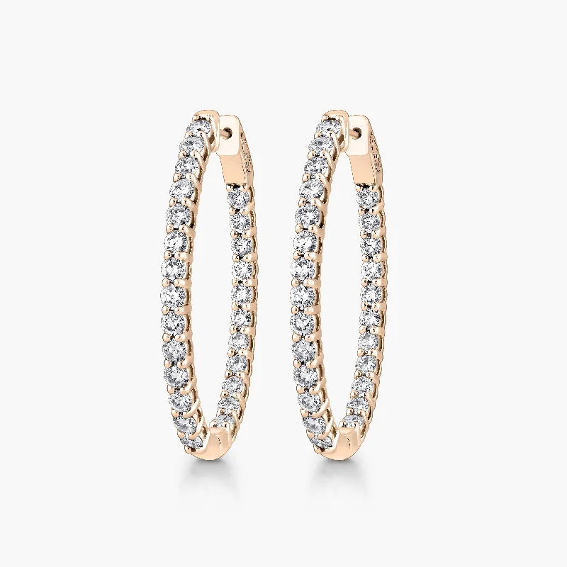 Modern cuff earrings-Oval Inside-Out Hoops