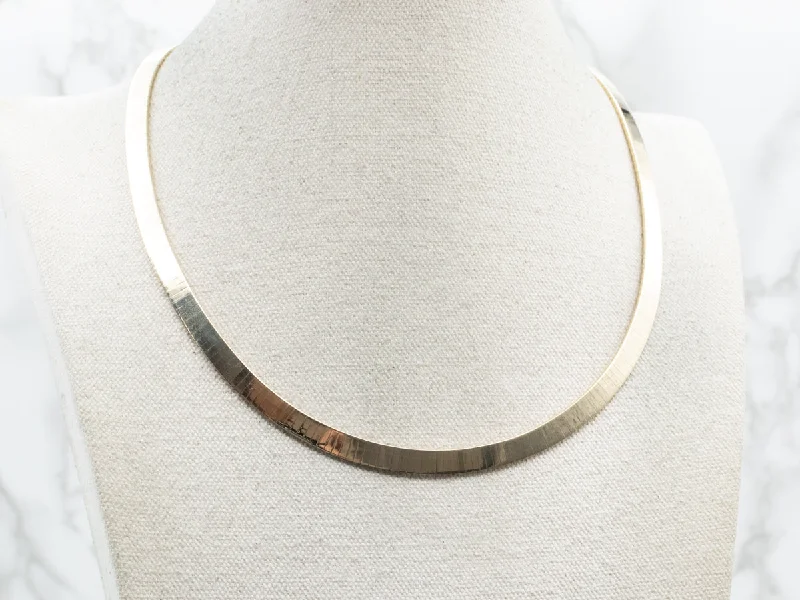 Beryl stone necklaces-Italian Gold Omega Collar Necklace