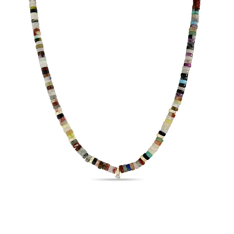 Thick gem necklaces-Mixed Gemstone Necklace