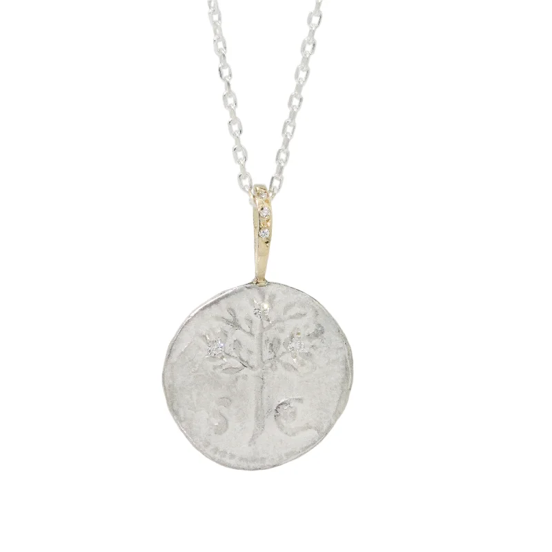 Chiseled disc necklaces-The Olive Tree | Peace Necklace