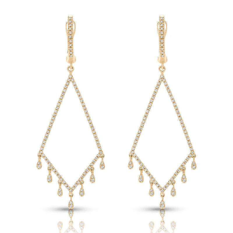 Seven-tier earrings-14K Dangling Diamond Earring