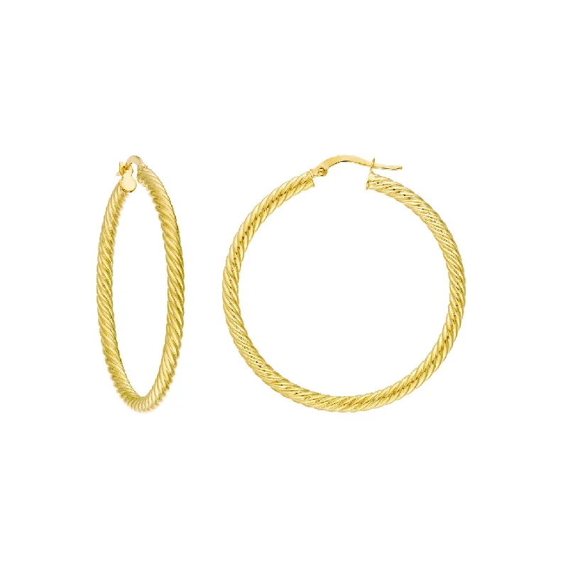 Modern cuff earrings-14K 40mm Rope Twist Hoop Earrings