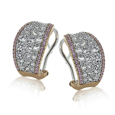 Tribal coin earrings-18K 2-Tone Diamond Earrings