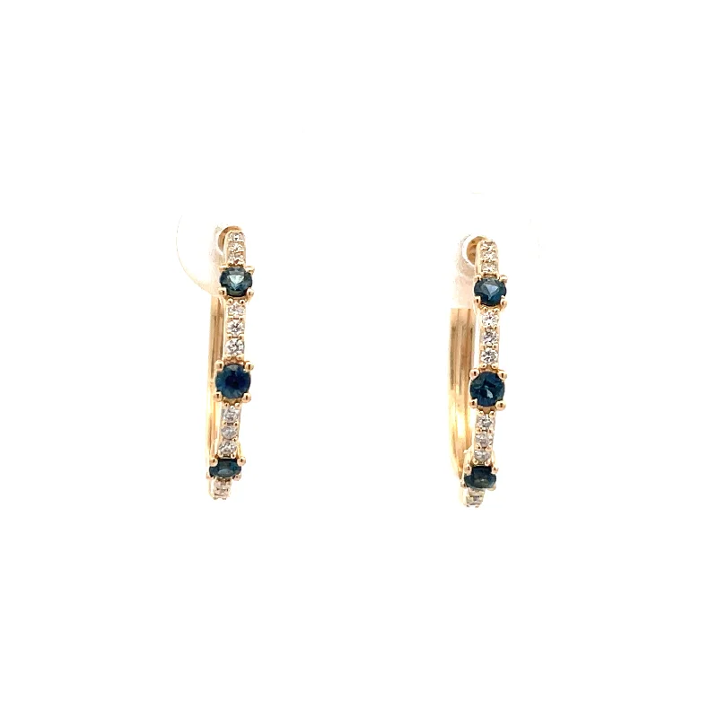 Curved drop earrings-Sapphire Earrings