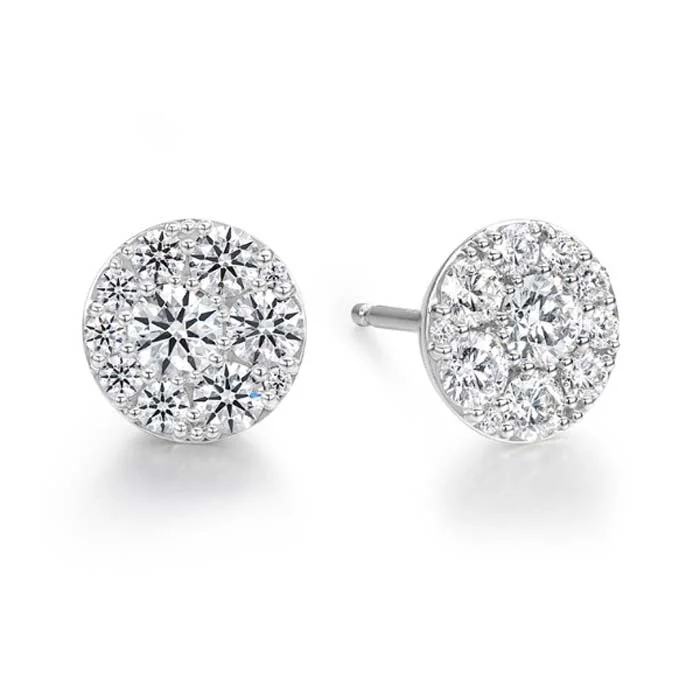 Smooth clay earrings-Hearts On Fire .50CTW Tessa Diamond Circle Earrings in 18K White Gold