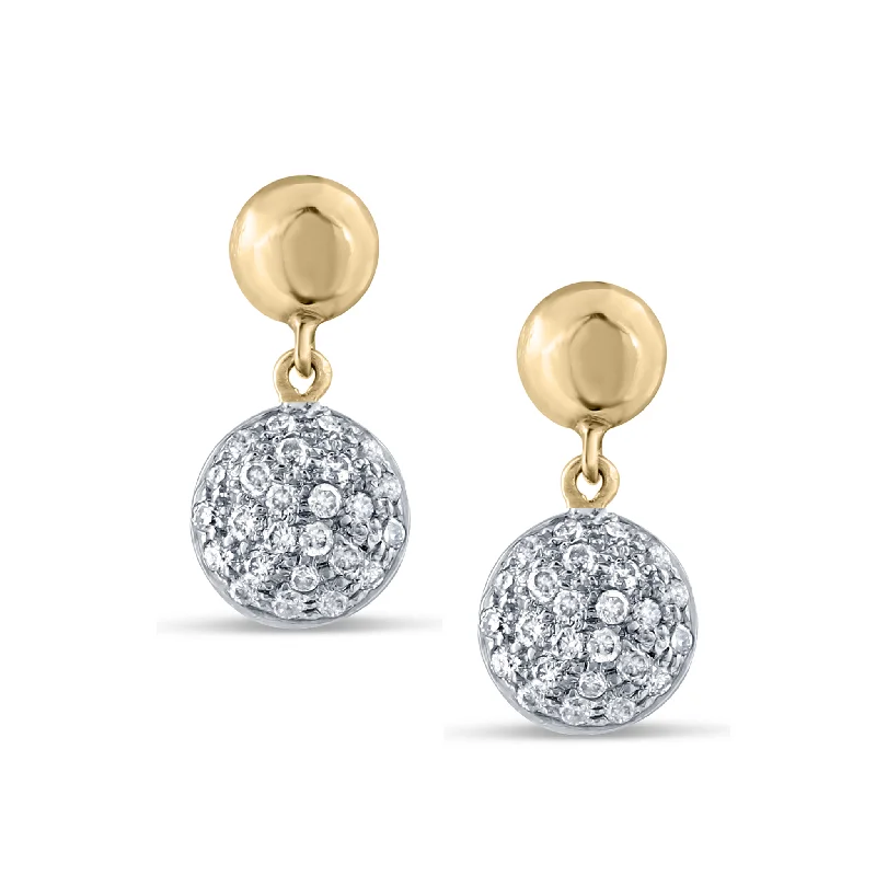 Fiber bead earrings-Diamond Earring In 18K Yellow Gold