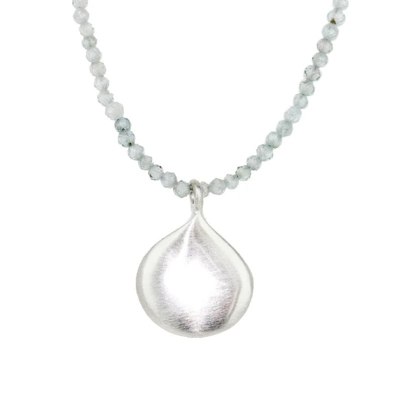 Bead weave necklaces-Dew Drop on Zircon Necklace