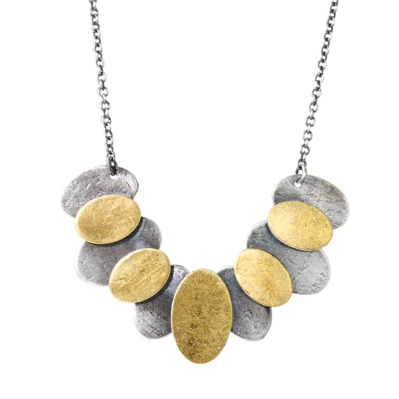 Modern art necklaces-Mix Oval Pivot Necklace