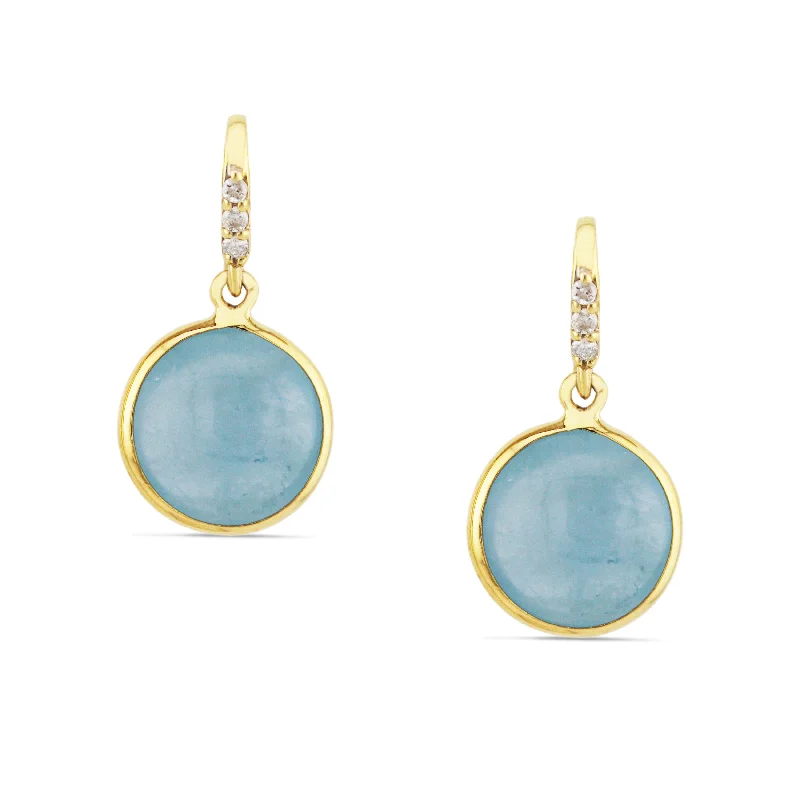 Poppy motif earrings-Gemstone & Diamond Earring In 18K Yellow Gold