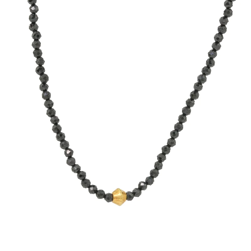 Playful charm necklaces-Spinel + 18k Bead Necklace