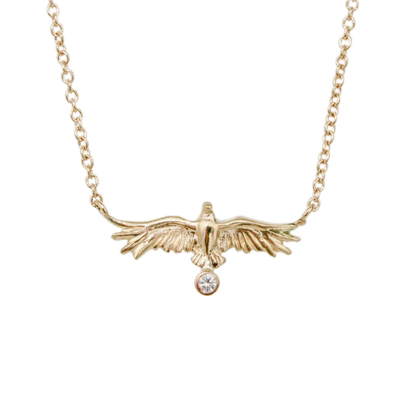 Soft enamel necklaces-Mini Soaring Eagle Necklace