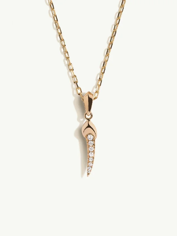 Cotton thread necklaces-Damian Pavé Diamond Talisman Pendant Necklace In 18K Yellow Gold, 22mm