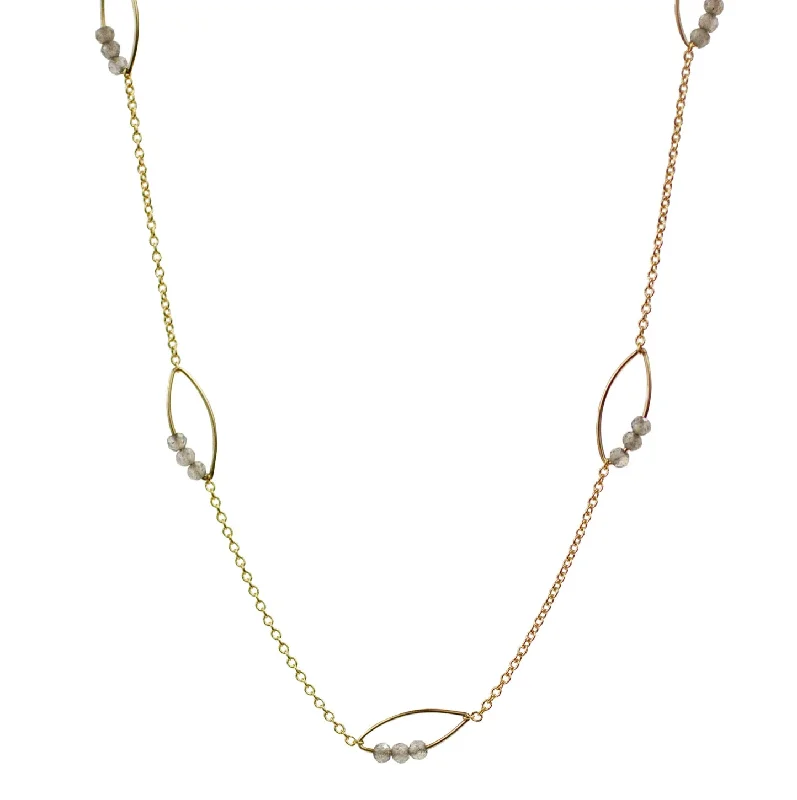 Linked knot necklaces-Lucca Labradorite Necklace