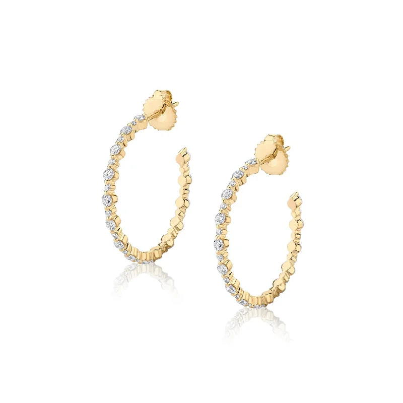 Seven-tier earrings-Cloud Alternating Hoops