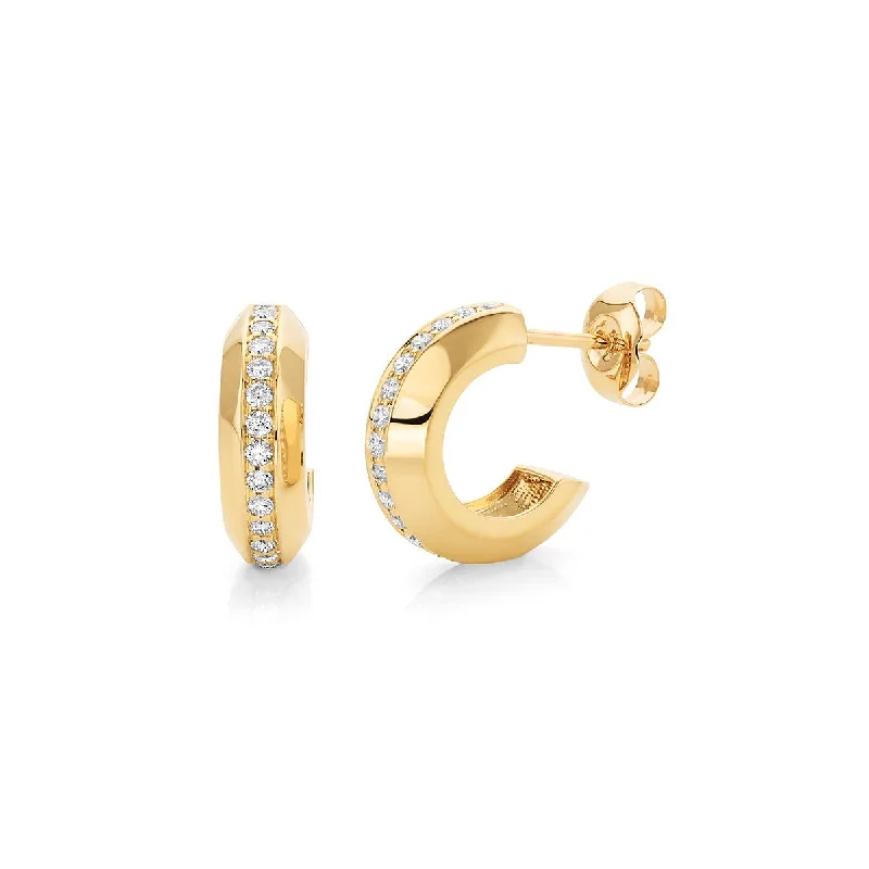 Heliodor earrings-Small Pavé Luxe Link Hoops