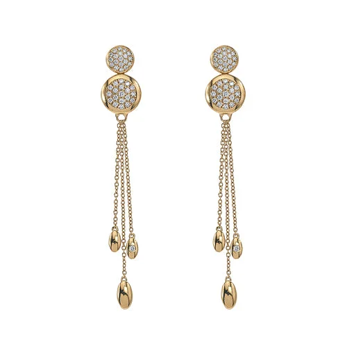 Light clay earrings-18K Yellow Gold Diamond Earrings