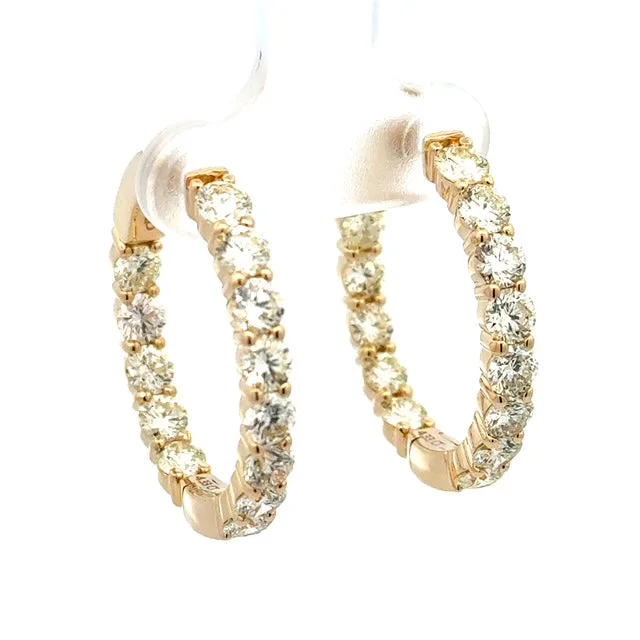 Tiny triangle earrings-Diamond Hoop Earring