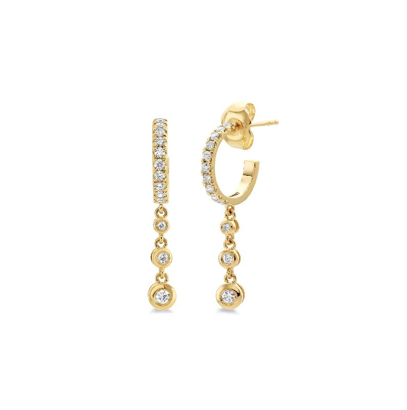 Curved drop earrings-Chroma Gold Dangle Hoops