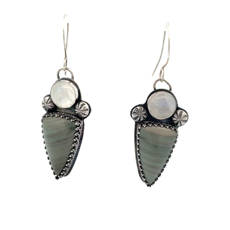 Spirit eye earrings-Sterling Silver Dangle Earrings