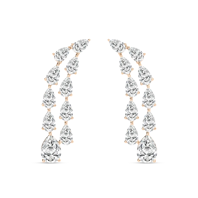 Graceful design earrings-Cascading Pear Drop Earrings