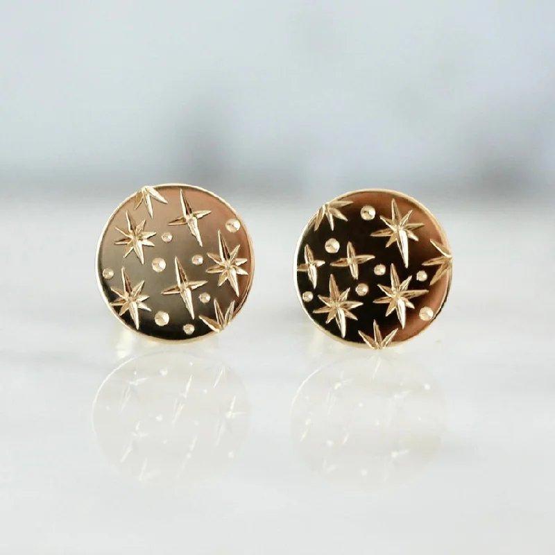 Graceful design earrings-Orion Star Celestial Engraved Earrings