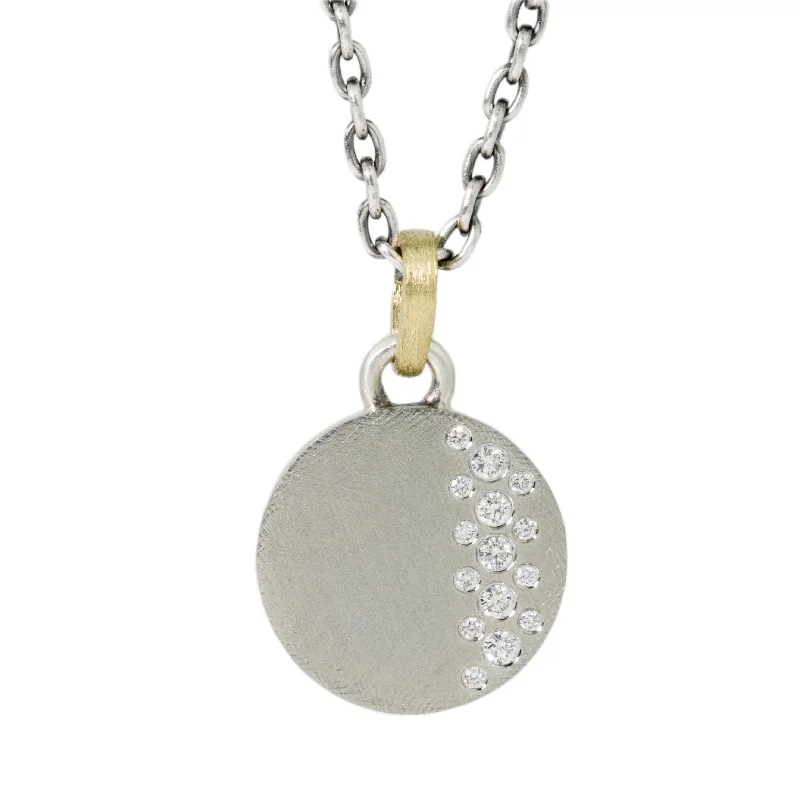 Chiseled disc necklaces-Round Adam Necklace