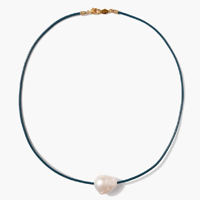 Bright stone necklaces-Isla Pearl Necklace - Blue