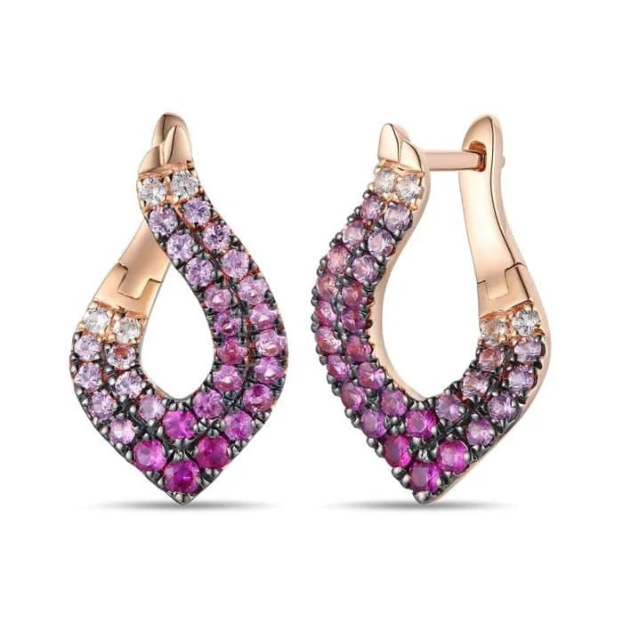 Tourmaline stud earrings-Le Vian Earrings featuring Strawberry Sapphire Ombré in 14K Strawberry Gold