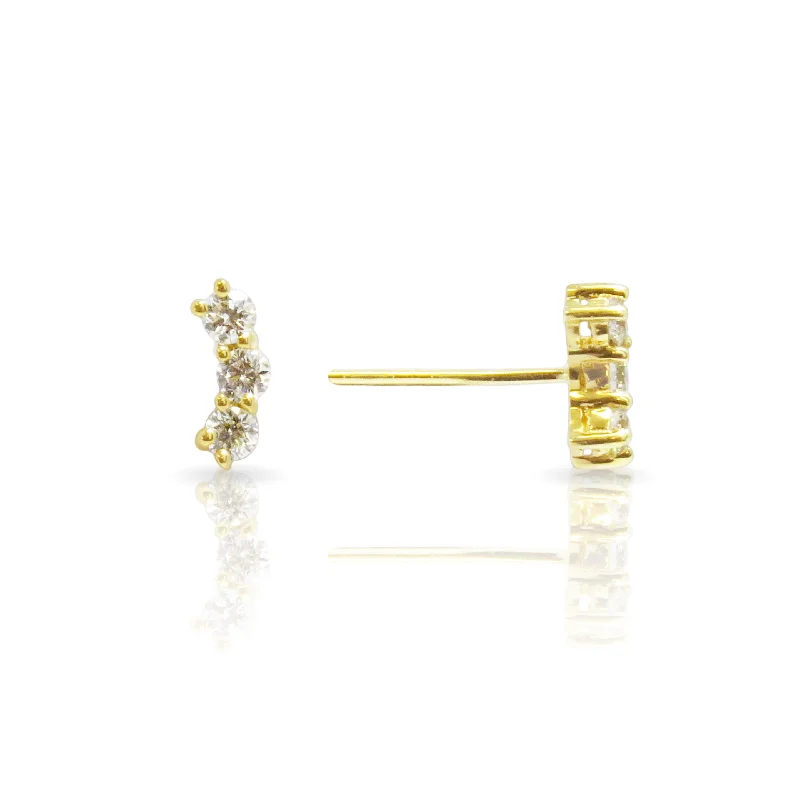 Twist loop earrings-Petite Diamond Earrings