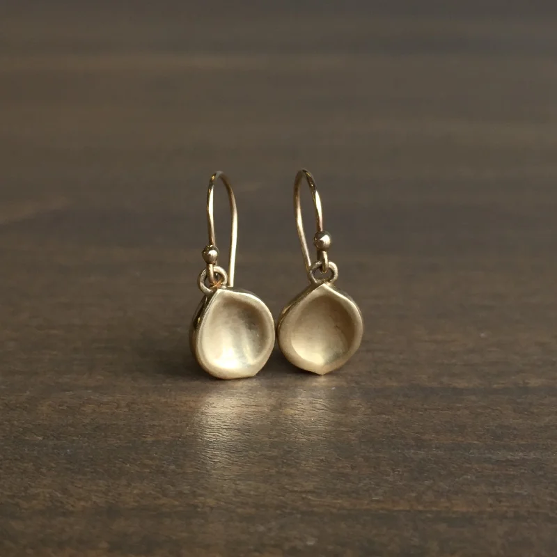 Gloss bead earrings-Gold Seed Earrings