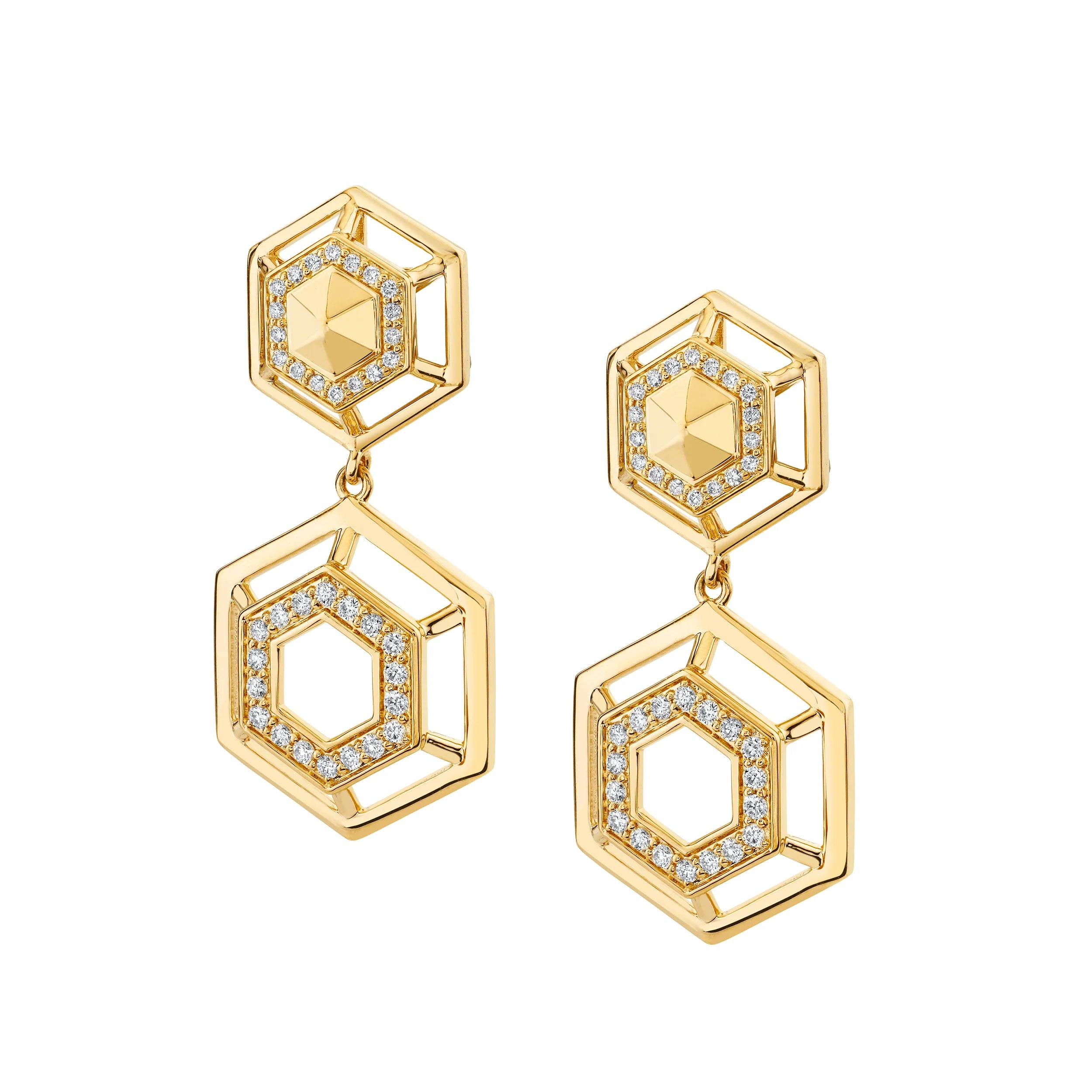 Fine drop earrings-Hex Truss Cocktail Earrings