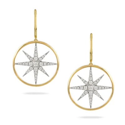 Gloss bead earrings-Celestial Diamond Star Drop Earrings