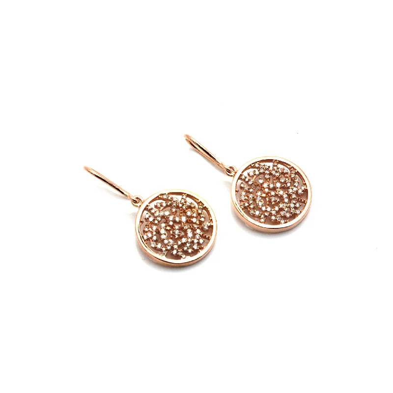 Root hoop earrings-Diamond Logo Earring In 18K Rose Gold