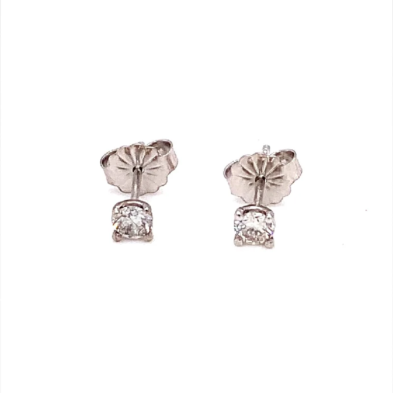 Flat medallion earrings-Diamond Earring