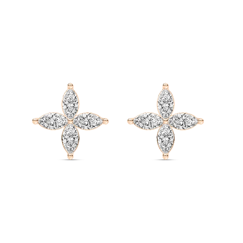 Straw style earrings-Marquise Petal Earring