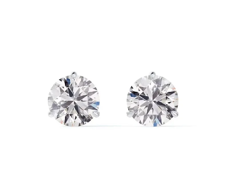 Tourmaline earrings-Classic Three Prong 1.42CT Diamond Stud Earrings