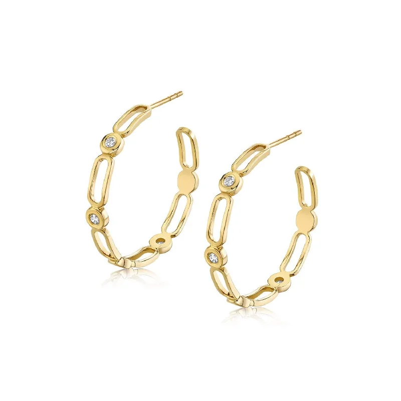 Braided strand earrings-Connection Hoops