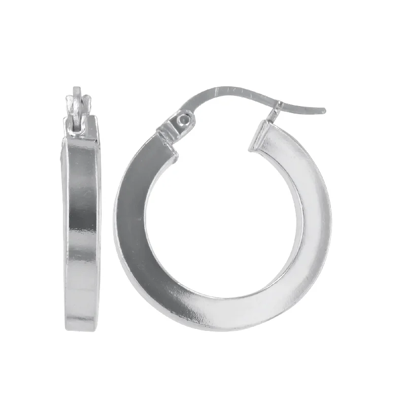 Rich statement earrings-Sterling Silver Hoop Earrings