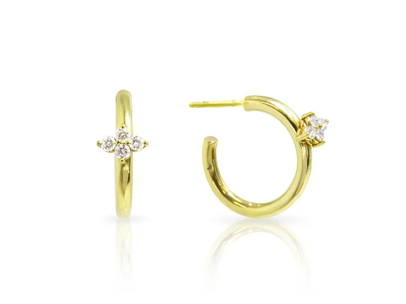 Serpentine earrings-Gold and Diamond Hoop Earrings