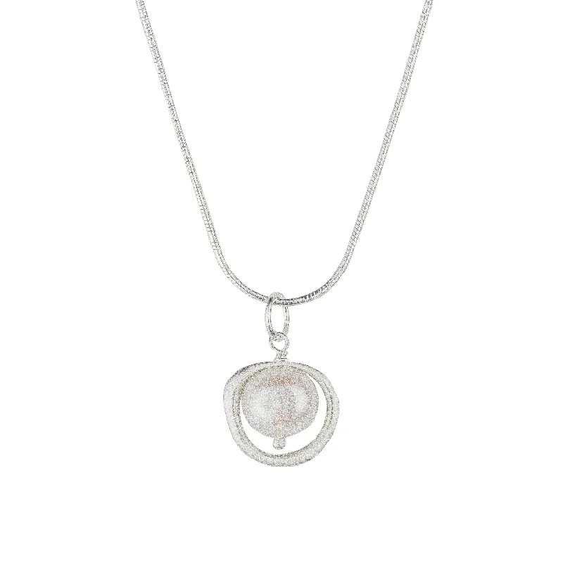 Handmade initial necklaces-Organic Circle w Pearl Necklace