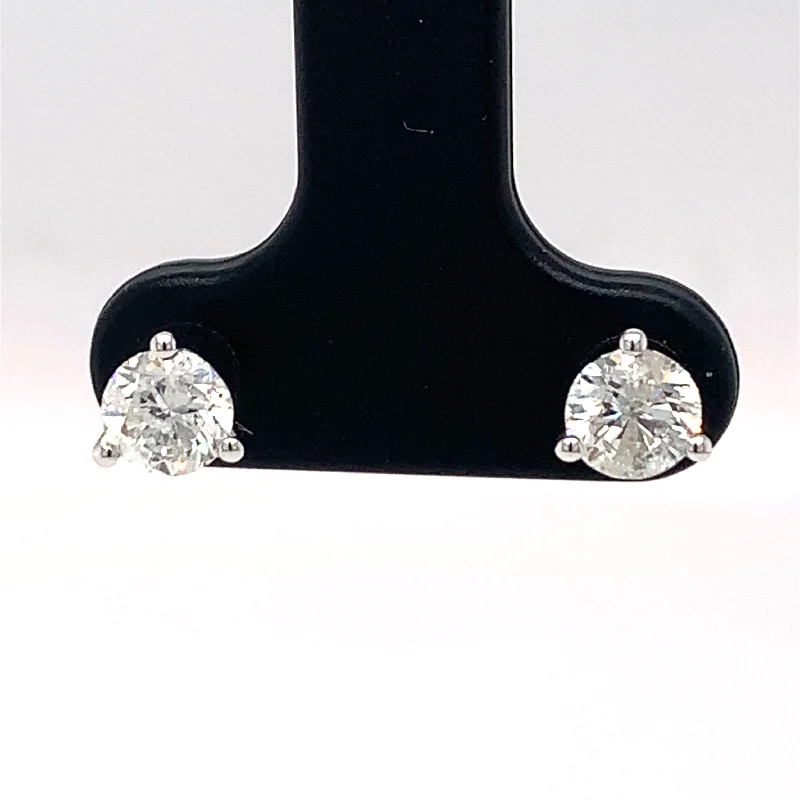 Lustrous silver earrings-Diamond Earring