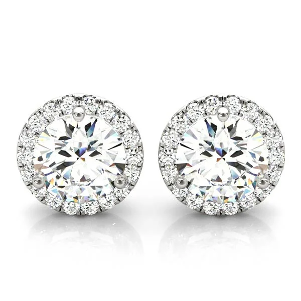 Bead weave earrings-14K Halo Diamond Earring