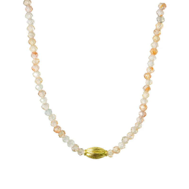 Smooth bar necklaces-Zircon Beaded Necklace